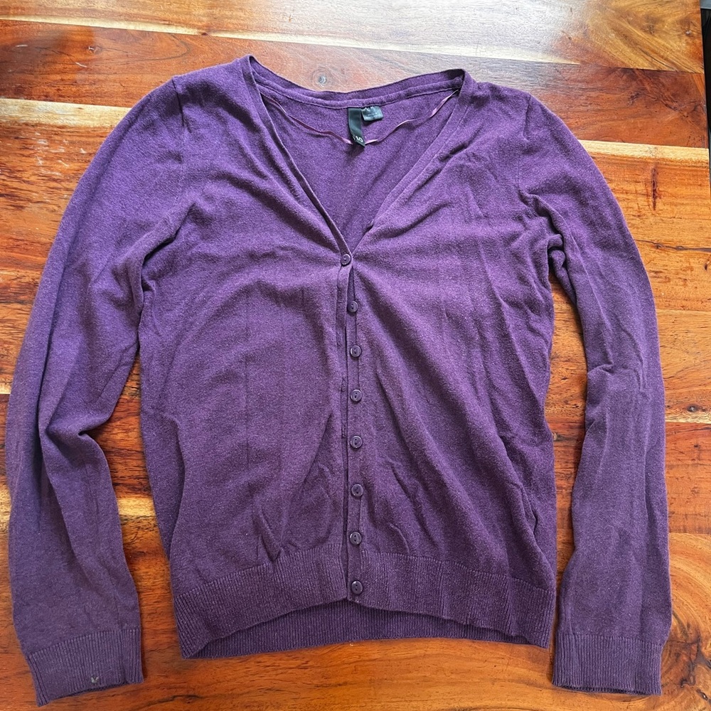 Sweet purple button up sweater